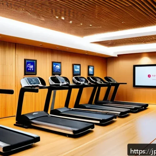 피트니스 경영사로서 성공 사례 연구 - A modern Japanese fitness gym interior bustling with diverse customers engaged in personalized train...